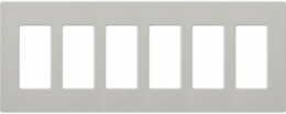 Claro Satin 6-Gang Wallplate, 4.69 x 12 Inch, Vertical, Plastic