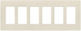 Claro Satin Wallplate, 6-Gang, 4.69 x 12 Inch, Plastic, Snap-On Installation