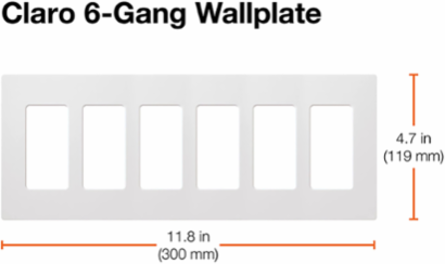 Satin 6-Gang Wallplate, Architectural White, 4.69 Inch x 12 Inch