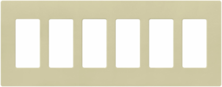 Claro Satin Finish 6-Gang Wallplate 4.69 x 12 Inch Plastic