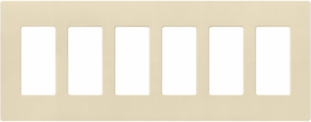 Satin Wallplate 6-Gang Decorative, 4.69 x 12 Inch, Plastic