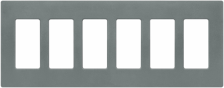 Claro Satin Wallplate 6-Gang, 4.69 x 12 Inch, Vertical, Durable Plastic