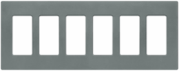 Claro Satin Wallplate 6-Gang, 4.69 x 12 Inch, Vertical, Durable Plastic
