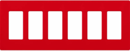 Claro Satin Wallplate 6-Gang 4.69 x 12 Inch Signal Red Plastic