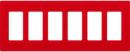 Claro Satin Wallplate 6-Gang 4.69 x 12 Inch Signal Red Plastic