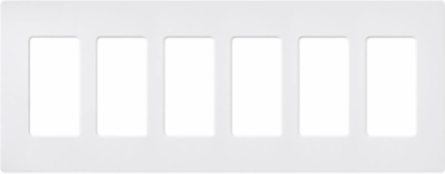 Satin 6-Gang Wallplate Snow, 4.69 x 12 Inch, Vertical, Plastic