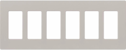 Satin Taupe 6-Gang Wallplate with Flush Mount, 4.69 x 12 Inch Size