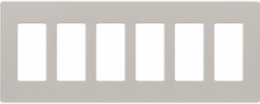 Satin Taupe 6-Gang Wallplate with Flush Mount, 4.69 x 12 Inch Size