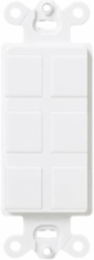 6-Port Frame with Blanks, Satin Finish in Snow Color, Plastic Enclosure