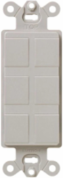 Claro 6-Port Frame with Blanks, Satin Finish, Surface Mount, Taupe