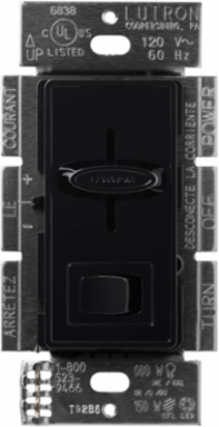Skylark LED+ Dimmer Switch, 150W LED & 600W Incandescent, Black Gloss Finish