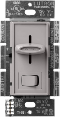 Skylark LED+ Dimmer Switch, 150W LED/600W Incandescent, Gloss Gray Finish