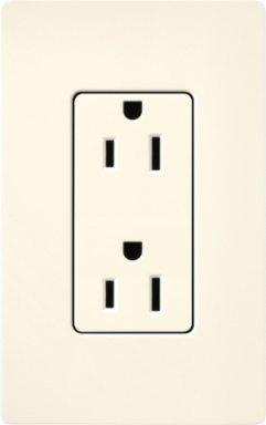Biscuit Color 15 Amp Receptacle, Satin Finish, Screw Terminal Connections
