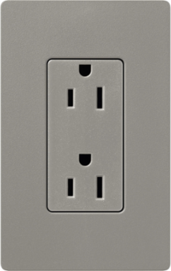 Satin 15 Amp Receptacle, 125V, 4.69 x 2.94 Inch, Cobblestone Color