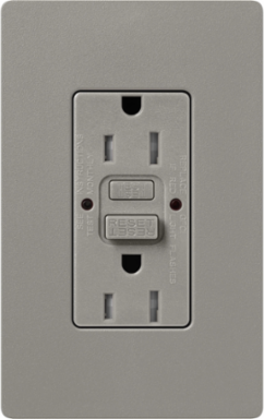 Satin Finish 15A GFCI Duplex Receptacle, Self-Testing, Cobblestone Color