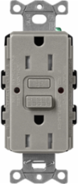 Satin Finish 15A GFCI Duplex Receptacle, Self-Testing, Cobblestone Color