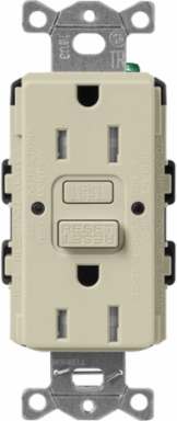 Satin GFCI Receptacle, 15A, 125V, Self-Testing, Tamper-Resistant