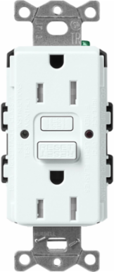 Satin 15A GFCI Receptacle with LED Indicator, 125V, Tamper-Resistant