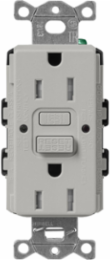 15A GFCI Receptacle, Satin Finish, Self-Testing, 125V, NEMA 5-15R