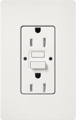 Satin 15A GFCI Receptacle with LED Indicator and Self-Testing Feature