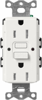 Satin 15A GFCI Receptacle with LED Indicator and Self-Testing Feature