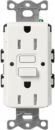 Satin 15A GFCI Receptacle with LED Indicator and Self-Testing Feature