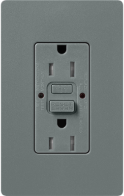 Satin 15A GFCI Receptacle, Self-Testing, Decorative Slate Finish