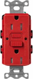 GFCI Receptacle 15A 125V Satin Finish Signal Red with Self-Test Functionality