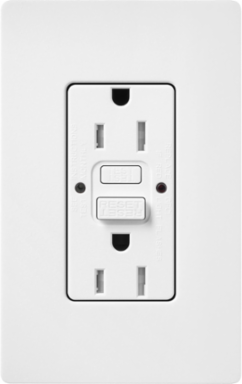 GFCI Receptacle 15A Tamper-Resistant Snow with Self-Testing Feature