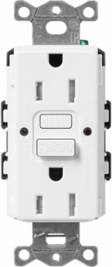 GFCI Receptacle 15A Tamper-Resistant Snow with Self-Testing Feature