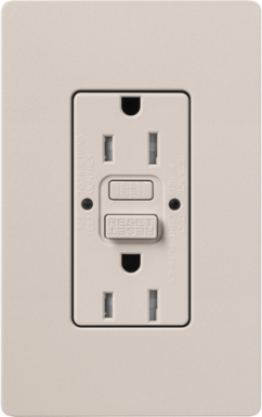 Taupe GFCI Receptacle, 15A, Self-Testing, 125V, Satin Finish