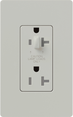 Satin 15A Tamper-Resistant Half Dimming Receptacle, 125V, Plastic/Metal