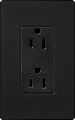 Satin 15 Amp Midnight Receptacle, 4.69 x 2.94 Inch, Plastic/Metal
