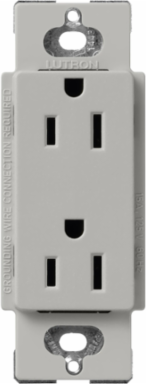 Satin Receptacle, 15 Amp, 125V, Pebble Finish, Coordinatable with Claro Wall Plates
