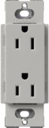 Satin Receptacle, 15 Amp, 125V, Pebble Finish, Coordinatable with Claro Wall Plates