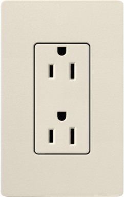 Satin 15A Receptacle, 125V, Wallbox Mount, Pumice Color, NEMA 5-15R
