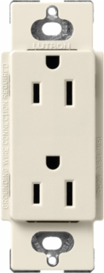 Satin 15A Receptacle, 125V, Wallbox Mount, Pumice Color, NEMA 5-15R