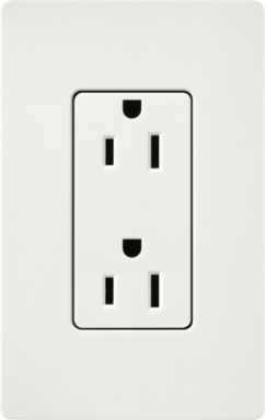 Satin Finish 15 Amp Receptacle 125V, Architectural White, 4.69 x 2.94 Inch