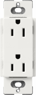 Satin Finish 15 Amp Receptacle 125V, Architectural White, 4.69 x 2.94 Inch