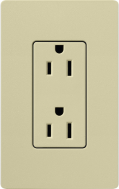 Satin 15A Receptacle, 125V, 4.69 x 2.94 Inch, Plastic/Metal Construction