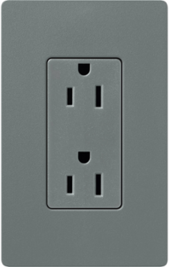 15A Satin Receptacle, 125V, 4.69 x 2.94 Inch, 2 Poles, Plastic/Metal