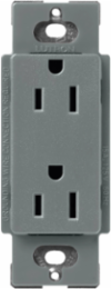 15A Satin Receptacle, 125V, 4.69 x 2.94 Inch, 2 Poles, Plastic/Metal