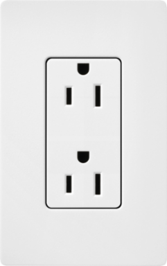 Satin Finish 15 Amp Receptacle in Snow Color, 125V, 3-5 Wires