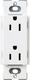 Satin Finish 15 Amp Receptacle in Snow Color, 125V, 3-5 Wires