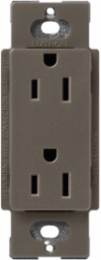 Satin 15 Amp Duplex Receptacle, 125V, 4.69 x 2.94 Inch, Truffle Finish