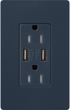 Satin 15A Tamper-Resistant USB Receptacle with Dual 3.8A Ports