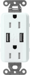 Satin 15A Tamper-Resistant USB Receptacle with Dual USB Ports
