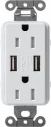 Satin 15A Tamper-Resistant USB Receptacle with Dual 3.8A Ports