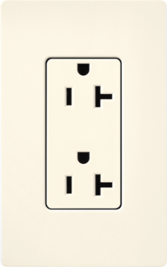 Biscuit 20 Amp Satin Finish Receptacle, 125V, NEMA 5-20R, Wallbox Mount