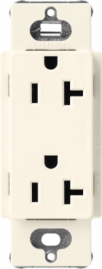 Biscuit 20 Amp Satin Finish Receptacle, 125V, NEMA 5-20R, Wallbox Mount